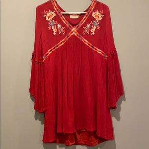 Long sleeve shift dress